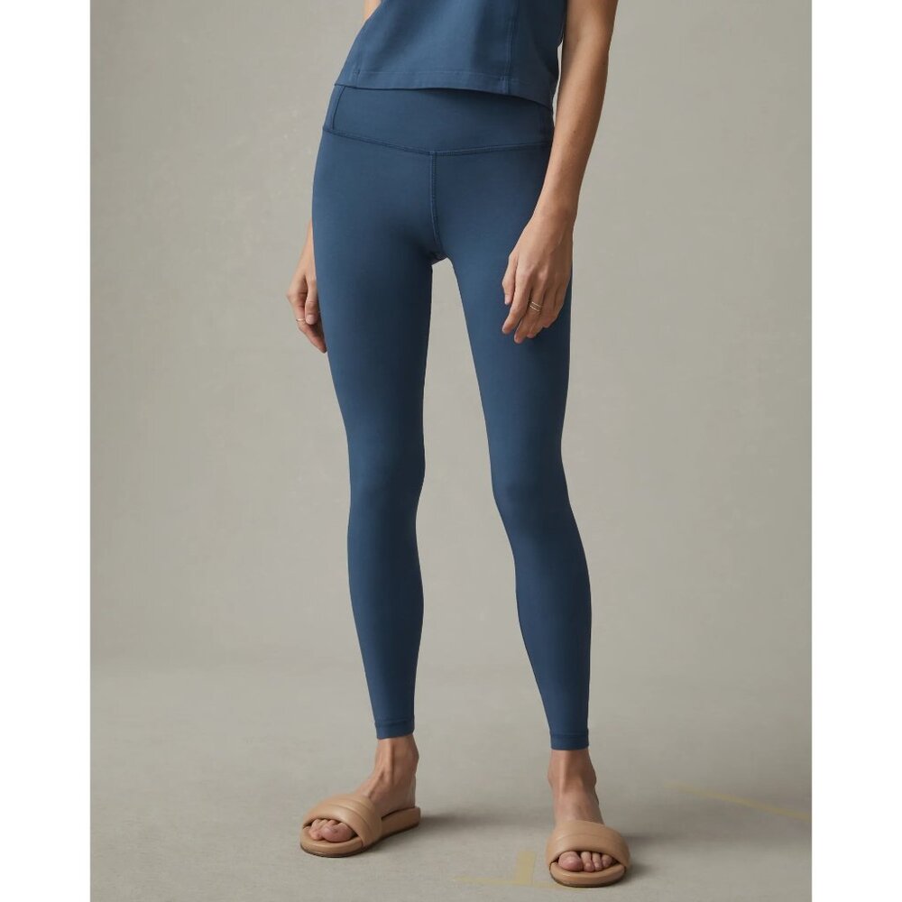 NEW American Giant Women's Cotton Stretch Legging Nautical Blue 12